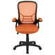 Orange |#| High Back Orange Mesh Ergonomic Office Chair with Black Frame and Flip-up Arms