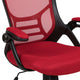 Red |#| High Back Red Mesh Ergonomic Office Chair with Black Frame and Flip-up Arms