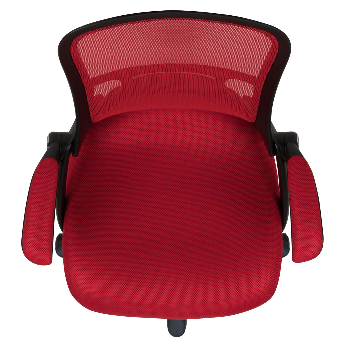 Red |#| High Back Red Mesh Ergonomic Office Chair with Black Frame and Flip-up Arms