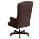 Brown |#| High Back Tufted Brown LeatherSoft Executive Swivel Ergonomic Office Chair