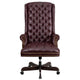 Burgundy |#| High Back Tufted Burgundy LeatherSoft Executive Swivel Ergonomic Office Chair