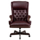 Burgundy |#| High Back Tufted Burgundy LeatherSoft Ergonomic Chair with Oversized Headrest