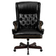 Black |#| High Back Tufted Black LeatherSoft Ergonomic Office Chair w/Oversized Headrest