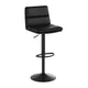 Black |#| Set of 2 Commercial Armless Adjustable Height Barstools in Black LeatherSoft