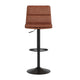 Cognac |#| Set of 2 Commercial Armless Adjustable Height Barstools in Cognac LeatherSoft