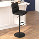 Black |#| Set of 2 Commercial Armless Adjustable Height Barstools in Black LeatherSoft