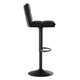 Black |#| Set of 2 Commercial Armless Adjustable Height Barstools in Black LeatherSoft