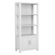 Gray Frame/Brushed Nickel Hardware |#| Gray 4 Tier Shaker Style Bookcase with Cabinet and Brushed Nickel Hardware