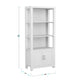 Gray Frame/Brushed Nickel Hardware |#| Gray 4 Tier Shaker Style Bookcase with Cabinet and Brushed Nickel Hardware
