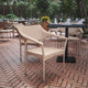 Natural |#| All Weather Commercial Grade PE Rattan Stacking Patio Chairs in Natural