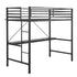 Jake Metal Loft Bed Frame with Desk, Protective Guard Rails and Ladder for Kids, Teens and Adults