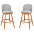 Julia Set of 2 Transitional Upholstered Barstools with Nailhead Trim and Solid Wood Frames