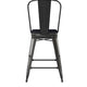 Black/Black |#| All-Weather Commercial Counter Stool with Removable Back/Poly Seat-Black/Black