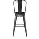 Black/Black |#| All-Weather Commercial Bar Stool with Removable Back/Poly Seat-Black/Black