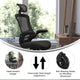 Ergonomic Swivel Task Chair with Roller Wheels & Flip Up Arms - Black Mesh