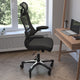 Ergonomic Swivel Task Chair with Roller Wheels & Flip Up Arms - Black Mesh