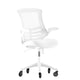 White Mesh/White Frame |#| Ergonomic Swivel Task Chair with Roller Wheels & Flip Up Arms - White Mesh