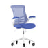 Kelista Mid-Back Swivel Ergonomic Task Office Chair with Flip-Up Arms and Transparent Roller Wheels