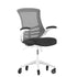 Kelista Mid-Back Swivel Ergonomic Task Office Chair with Flip-Up Arms and Transparent Roller Wheels