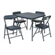 Navy |#| Kids Navy 5 Piece Folding Activity Table and Chair Set for Home & Daycare