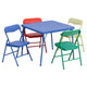 Multi-Color |#| Kids Colorful 5 Piece Padded Folding Table and Chair Set - Kids Game Table