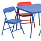 Multi-Color |#| Kids Colorful 5 Piece Padded Folding Table and Chair Set - Kids Game Table