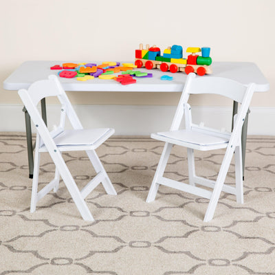 Kids Resin Folding Chair with Vinyl Padded Seat - View 2
