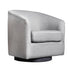 Landon Club Style Commercial Barrel Accent Armchair with 360 Degree Swivel Metal Base and Sloped Armrests