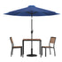 Lark 5 Piece All-Weather Deck or Patio Set with Stacking Faux Teak Chairs, Faux Teak Table & Umbrella with Base