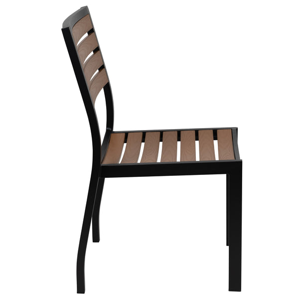 Teal |#| Faux Teak 35inch Square Patio Table, 4 Chairs & Teal 9FT Patio Umbrella with Base