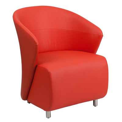 LeatherSoft Curved Barrel Back Lounge Chair - View 1