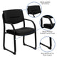 Black LeatherSoft Executive Reception Chair with Sled Base and Foam Padded Seat