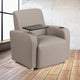 Gray |#| Gray LeatherSoft Guest Chair with Tablet Arm, Chrome Legs and Cup Holder