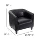 Black |#| Black LeatherSoft Lounge Chair with Sloping Arms - Reception and Guest Seating