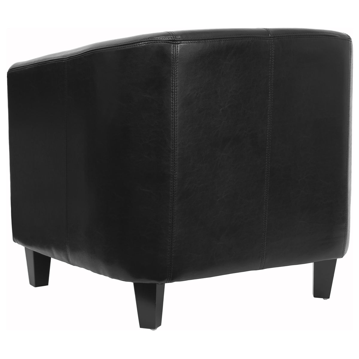 Black |#| Black LeatherSoft Lounge Chair with Sloping Arms - Reception and Guest Seating