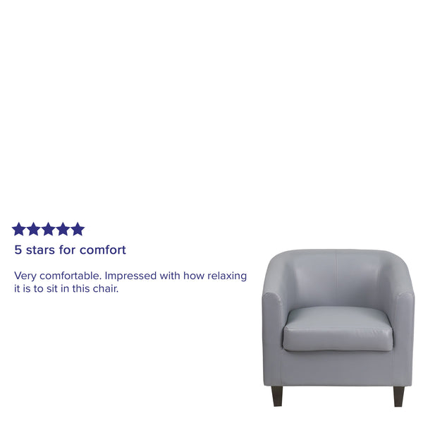 Gray |#| Gray LeatherSoft Lounge Chair - Reception &Home Office Furniture - Guest Chair
