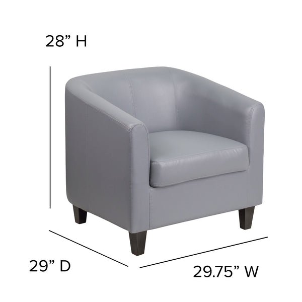 Gray |#| Gray LeatherSoft Lounge Chair - Reception &Home Office Furniture - Guest Chair