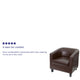 Brown |#| Brown LeatherSoft Lounge Chair with Sloping Arms - Reception and Guest Seating