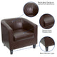 Brown |#| Brown LeatherSoft Lounge Chair with Sloping Arms - Reception and Guest Seating