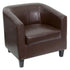 LeatherSoft Lounge Chair with Sloping Arms