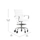 White |#| Drafting Chair with Roller Wheels, Adjustable Foot Ring - White LeatherSoft