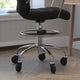 Black |#| Drafting Chair with Roller Wheels, Adjustable Foot Ring - Black LeatherSoft