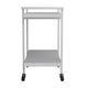 Gray/Brushed Nickel Frame |#| Mobile 2 Tier Home Office Printer Cart with Side Storage-Gray/Brushed Nickel