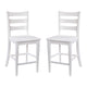 White Wash |#| Commercial Grade Wooden Counter Height Stool in Antique White Wash, Set of 2