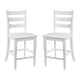 White Wash |#| Commercial Grade Wooden Counter Height Stool in Antique White Wash, Set of 2