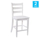 White Wash |#| Commercial Grade Wooden Counter Height Stool in Antique White Wash, Set of 2