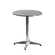 Aluminum |#| 23.5inch Round Aluminum Indoor-Outdoor Table Set with 2 Slat Back Chairs