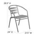 Silver |#| Modern 23.75inch Round Glass Framed Glass Table with 2 Silver Slat Back Chairs