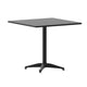 Black |#| Modern 31.5inch Square Glass Framed Glass Table with 4 Black Slat Back Chairs