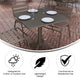 Bronze |#| Modern 31.5inch Square Glass Framed Glass Table with 4 Bronze Slat Back Chairs